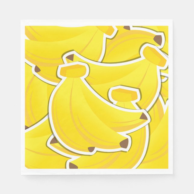 Serviette En Papier Bananes funky (Devant)