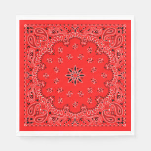 Serviette En Papier Bandana de cowboy rouge et blanc