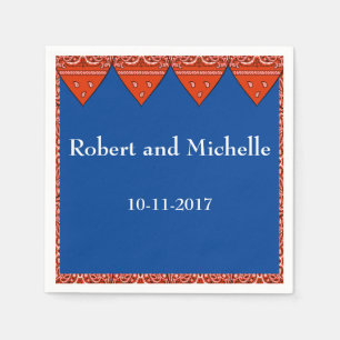 Serviette En Papier Bandana rouge Napkin Party personnalisé