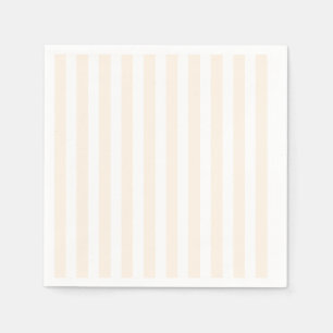 Serviette En Papier Bande de bonbons beige et blanche