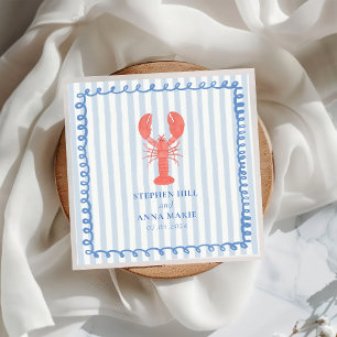 Serviette En Papier Bande de homard Mariage nautique Napkin