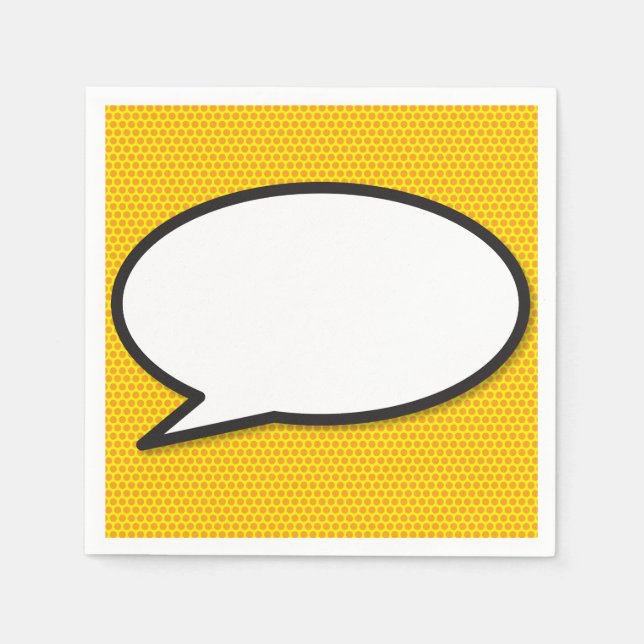 Serviette En Papier Bande dessinée amusante Rétro Discours Bubble (Devant)