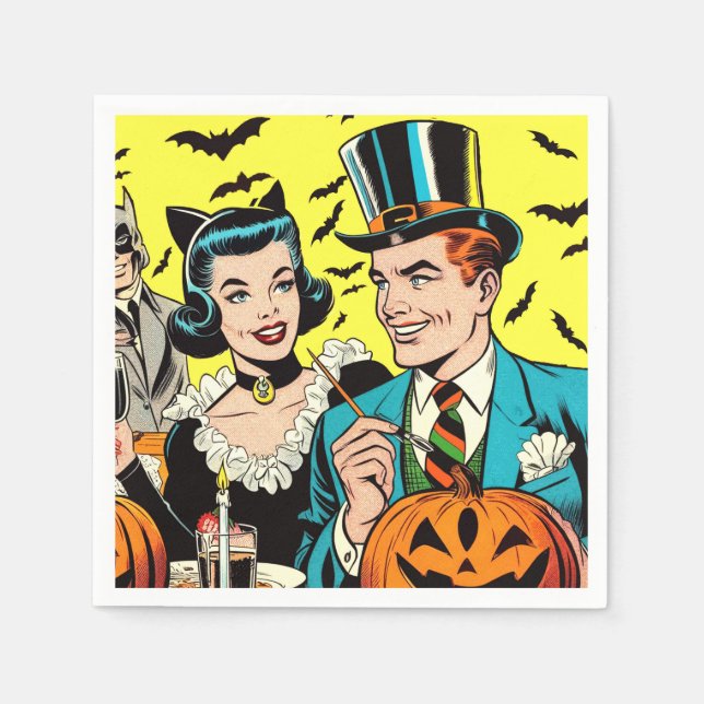 Serviette En Papier Bande dessinée d'Halloween (Devant)