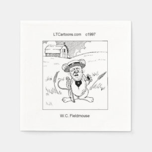 Serviette En Papier Bande dessinée drôle de souris de terrain de Rick 
