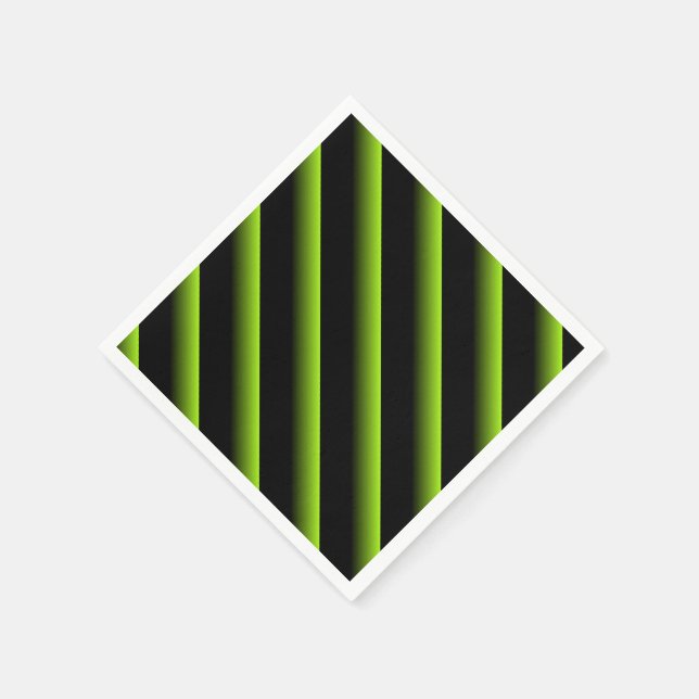 Serviette En Papier Bande diagonale noire et verte (Coin)