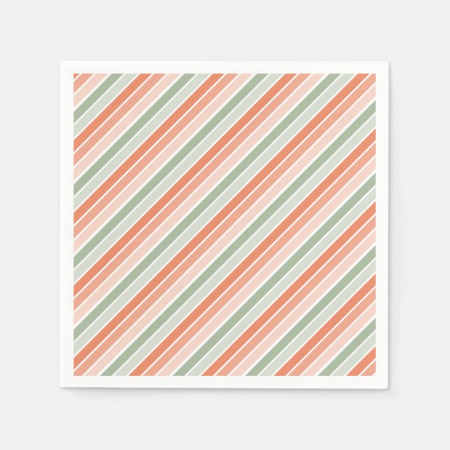 Serviette En Papier Bande diagonale Pastel (Devant)