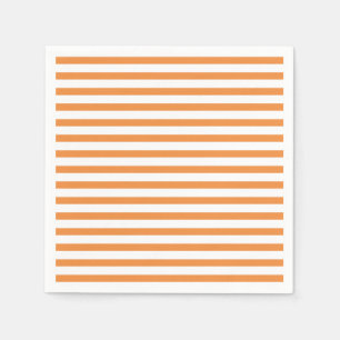 Serviette En Papier Bande horizontale orange et blanche