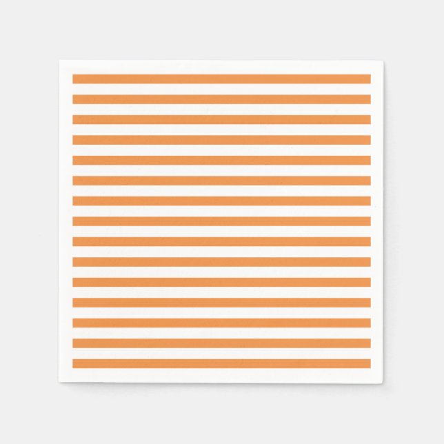 Serviette En Papier Bande horizontale orange et blanche (Devant)