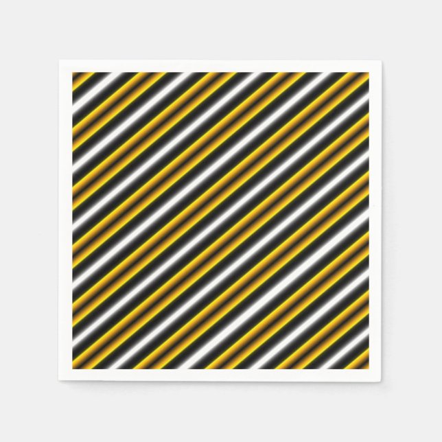 Serviette En Papier Bandes arc-en-ciel blanc jaune (Devant)