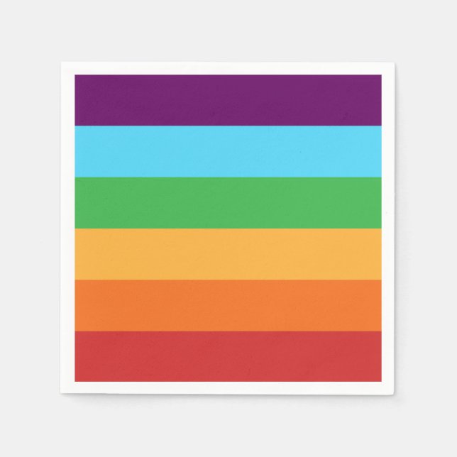 Serviette En Papier Bandes Arc-en-ciel Fête Anniversaire Bonbons Drôle (Devant)