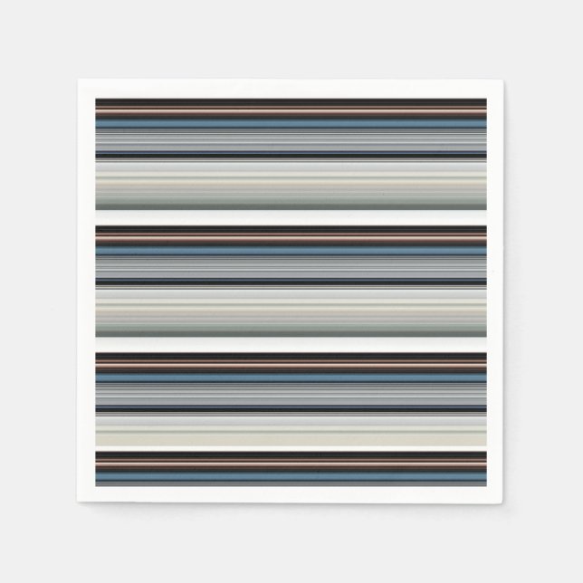 Serviette En Papier Bandes blanches gris mignonnes (Devant)