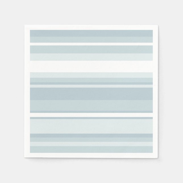 Serviette En Papier Bandes bleu glace (Devant)