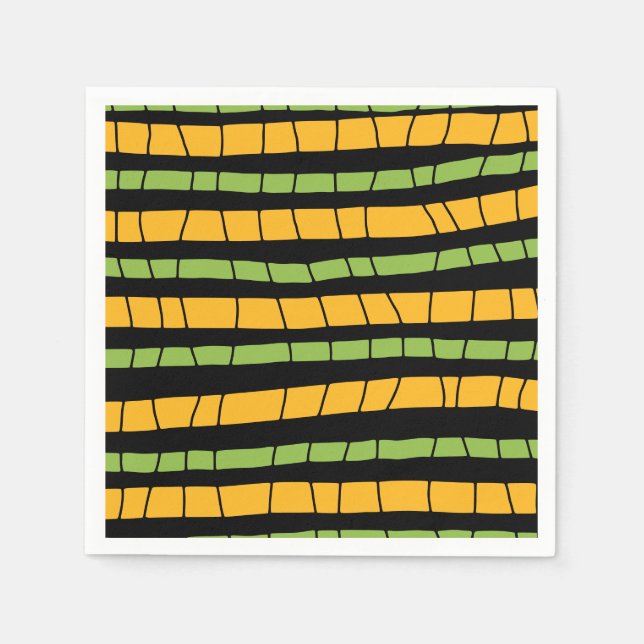 Serviette En Papier Bandes brisées Abstraites (Devant)