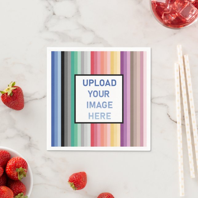 Serviette En Papier Bandes colorées (En situation)