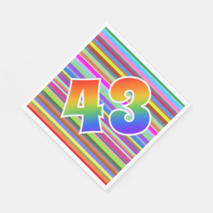 Serviette En Papier Bandes colorées + Motif arc-en-ciel "43" N° d'évén