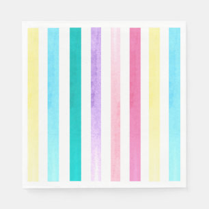 Serviette En Papier Bandes d'aquarelle pastel
