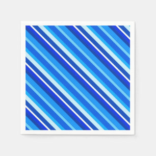 Serviette En Papier Bandes de bonbons en couche - cobalt et bleu pâle