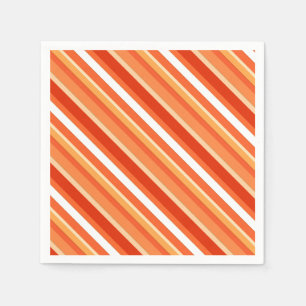 Serviette En Papier Bandes de bonbons en couches - orange et blanc