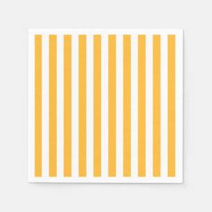 Serviette En Papier Bandes de bonbons jaune et blanc ensoleillé