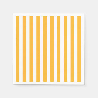 Serviette En Papier Bandes de bonbons jaune et blanc ensoleillé