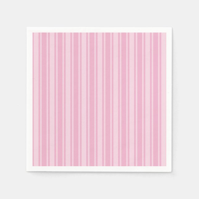 Serviette En Papier Bandes de bonbons rose pâle (Devant)