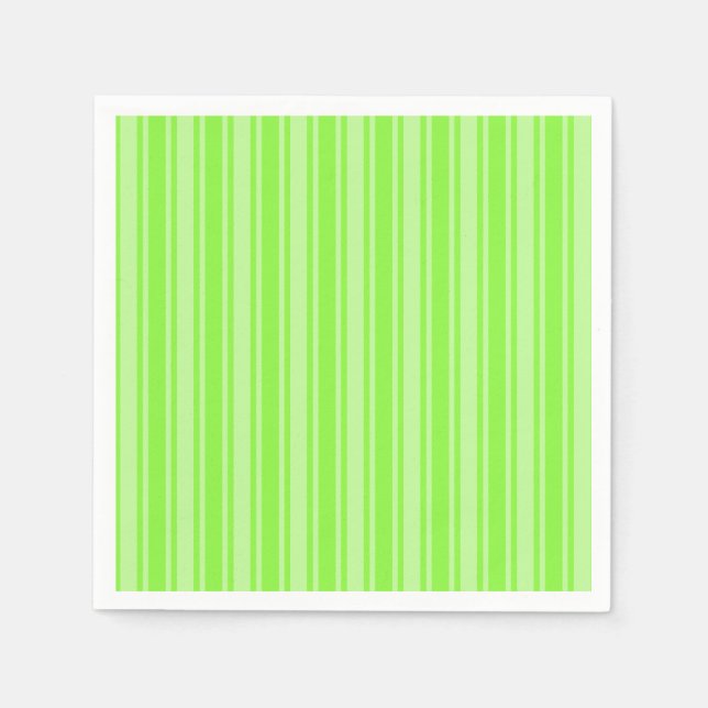 Serviette En Papier Bandes de bonbons vert citron (Devant)