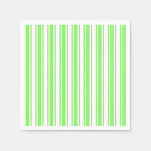 Serviette En Papier Bandes de bonbons vert et blanc de chaux
