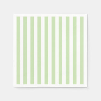Serviette En Papier Bandes de bonbons vert pâle et blanc
