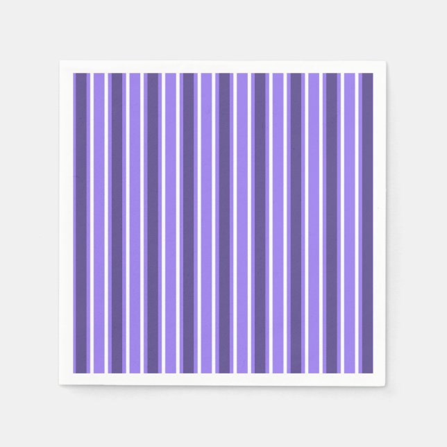 Serviette En Papier Bandes de bonbons violettes et blanches (Devant)