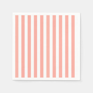 Serviette En Papier Bandes de corail et de bonbons blancs
