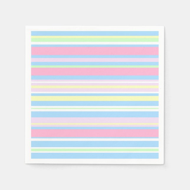 Serviette En Papier Bandes de couleurs pastel (Devant)