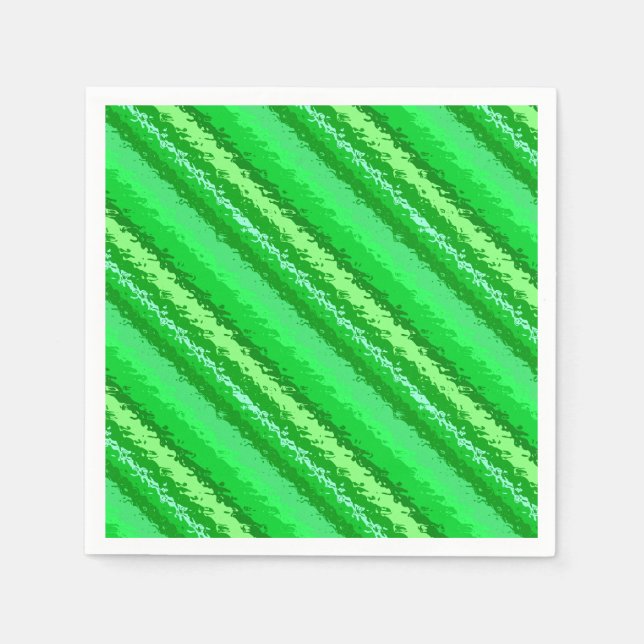 Serviette En Papier Bandes de verre - tons vert émeraude (Devant)