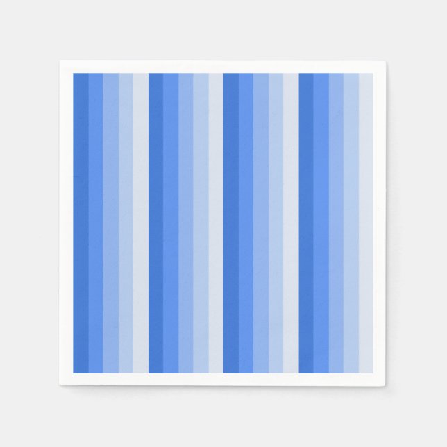 Serviette En Papier Bandes d'ombre bleues (Devant)