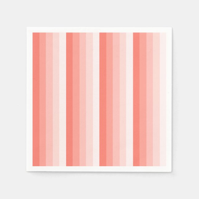 Serviette En Papier Bandes d'ombre de pêche corail (Devant)