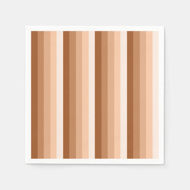 Serviette En Papier Bandes d'ombre orange brûlées (Devant)