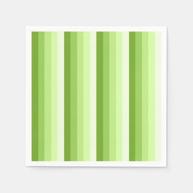 Serviette En Papier Bandes d'ombre vert citron (Devant)