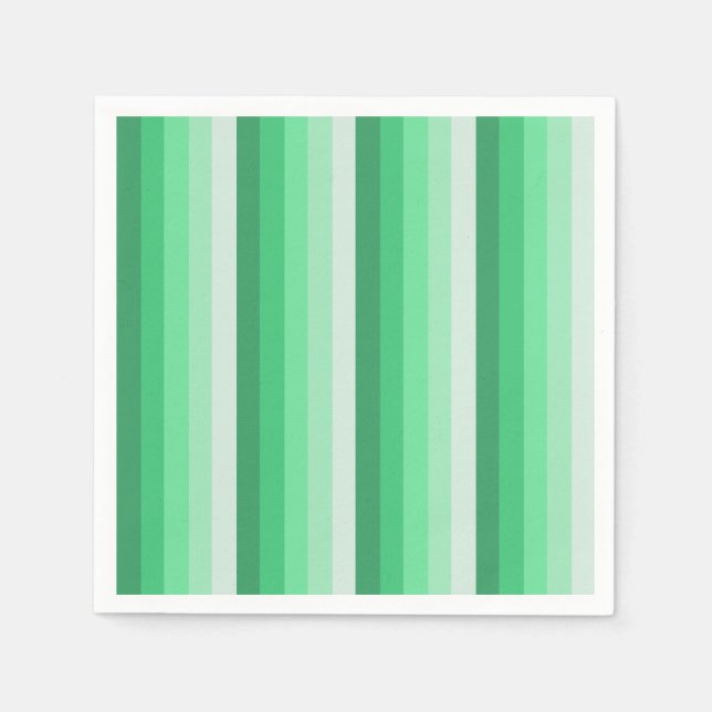 Serviette En Papier Bandes d'ombre vertes (Devant)