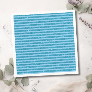 Serviette En Papier Bandes Horizontales de Style Pailleté Bleu Océan C