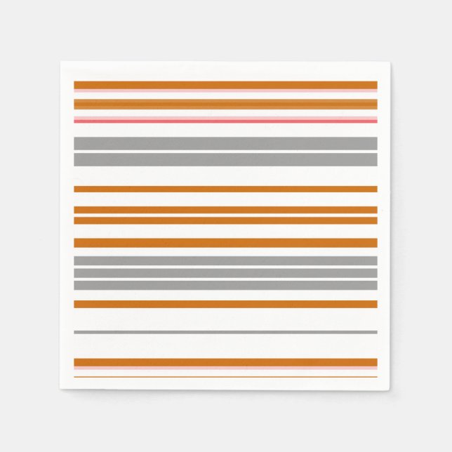 Serviette En Papier Bandes marron gris mignonne (Devant)