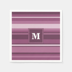 Serviette En Papier Bandes mauve monogrammes
