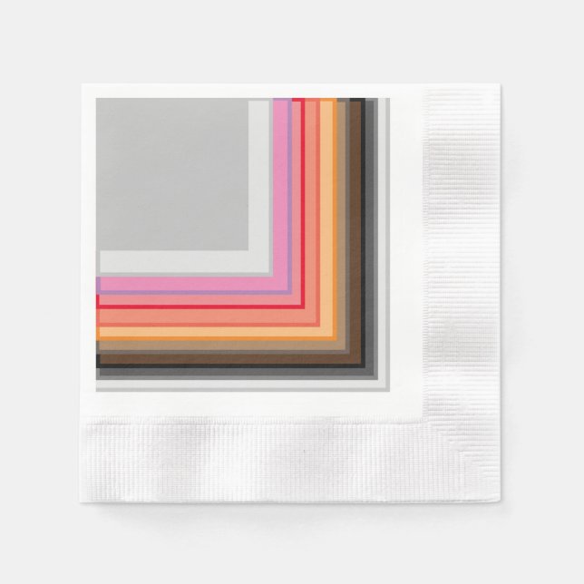 Serviette En Papier bandes multicolores et carrés (Devant)