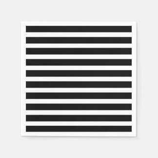 Serviette En Papier Bandes noires et blanches classiques