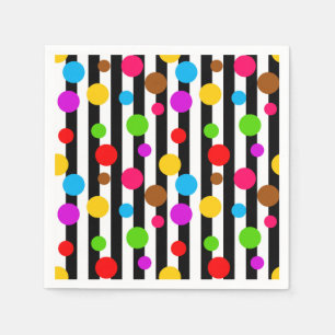 Serviette En Papier Bandes Pois colorées