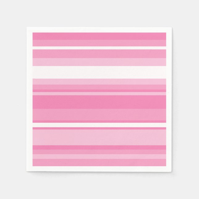 Serviette En Papier Bandes roses (Devant)