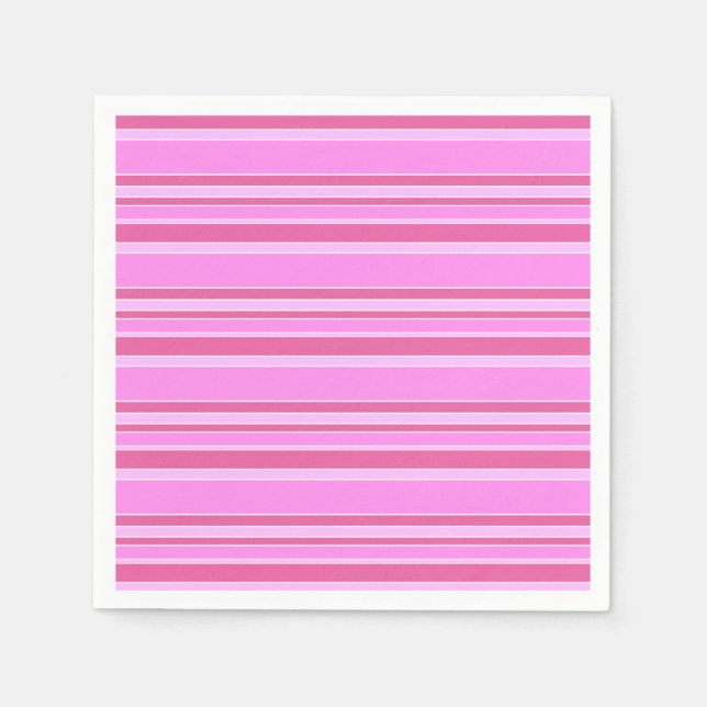 Serviette En Papier Bandes roses (Devant)