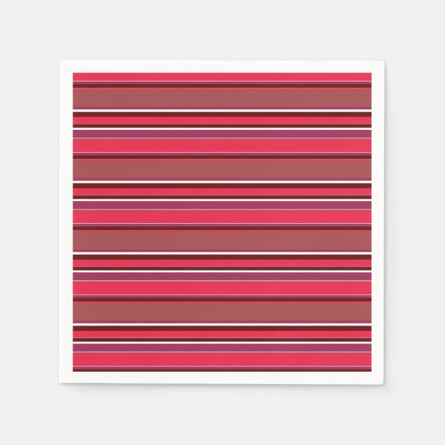 Serviette En Papier Bandes rouges (Devant)