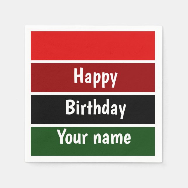 Serviette En Papier Bandes Rouges Et Vertes (Devant)