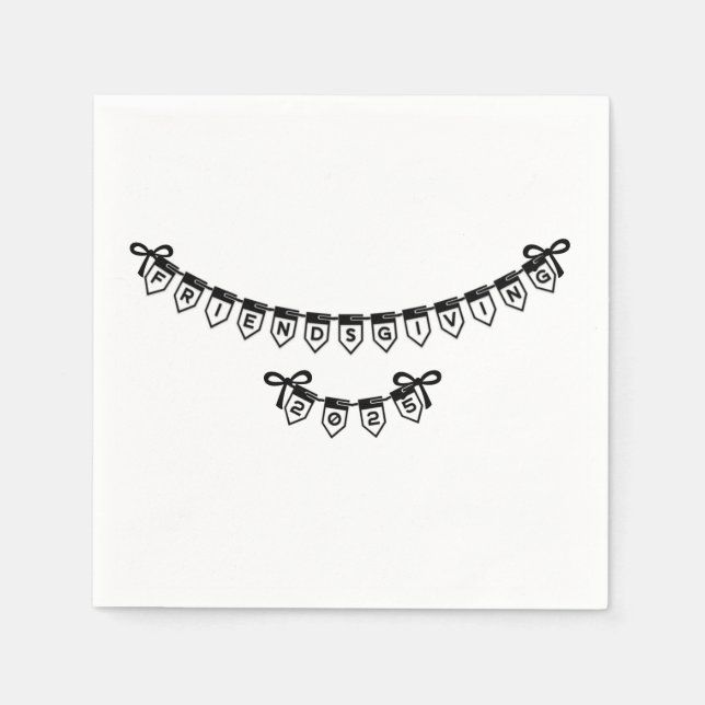 Serviette En Papier Bannière Friendsgiving Font Design Naples (Devant)