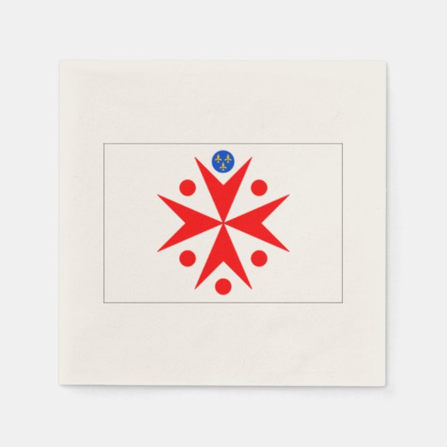 Serviette En Papier Bannière Grand-Duché de Toscane blanc (Devant)