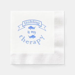 Serviette En Papier Bannière ruban La pêche est ma thérapie